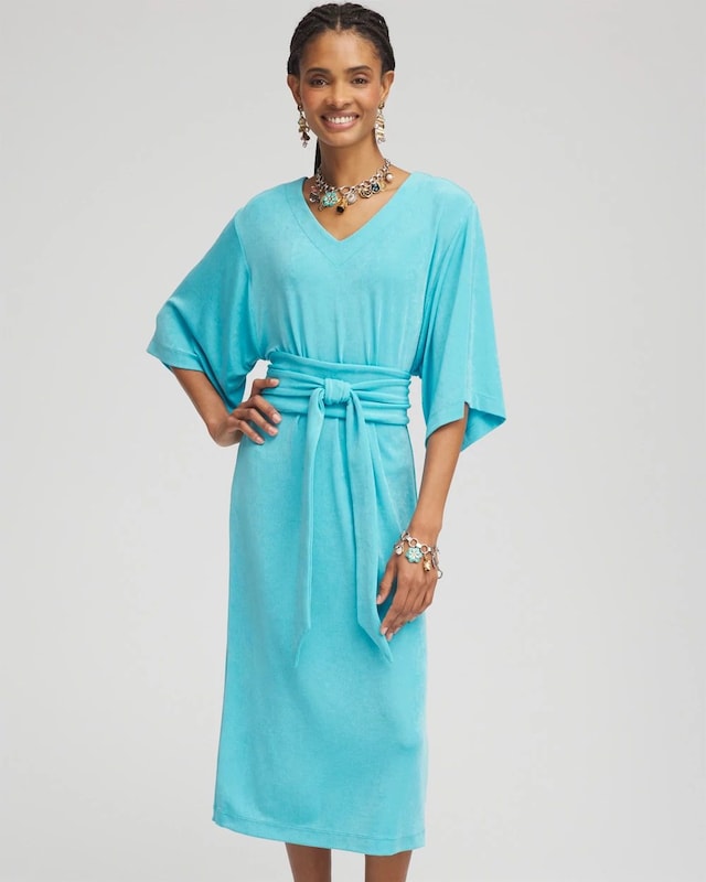 Travelers Kimono Sleeved V-Neck Dress
